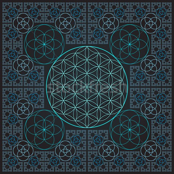 Cerc schita floare viaţă fractal Imagine de stoc © TRIKONA