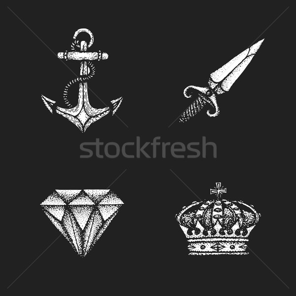vector vintage engraving illustrations set
 Stock photo © TRIKONA