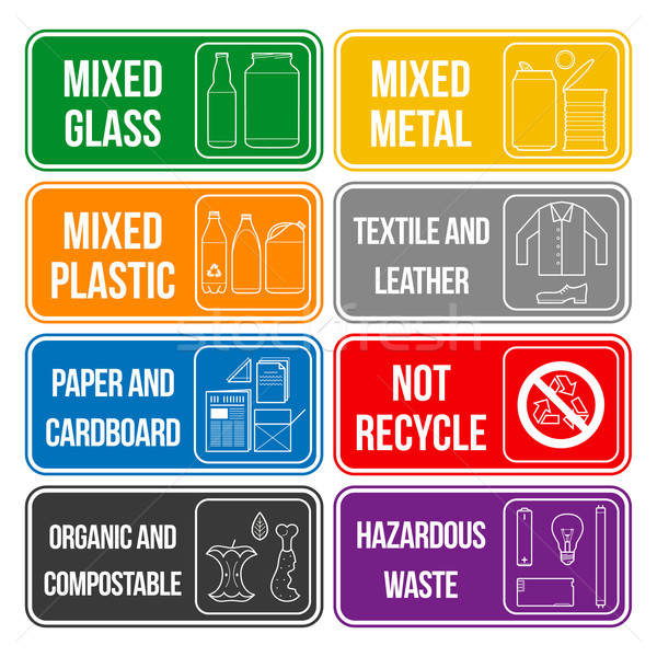 color separated waste labels Stock photo © TRIKONA