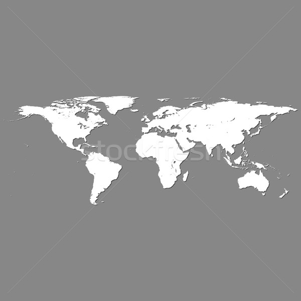 white vector world map on grey Stock photo © TRIKONA
