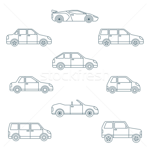 Sötét skicc különböző test autók ikonok Stock fotó © TRIKONA