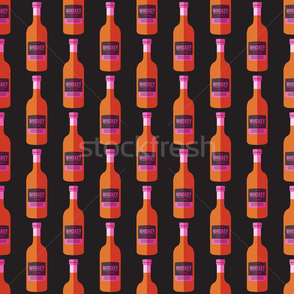 pop art whiskey bottle seamless pattern Stock photo © TRIKONA