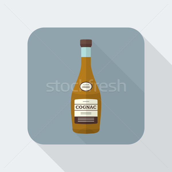 Foto stock: Estilo · conhaque · garrafa · ícone · sombra · vetor