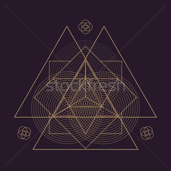 Vector mandala sagrado geometría ilustración oro Foto stock © TRIKONA