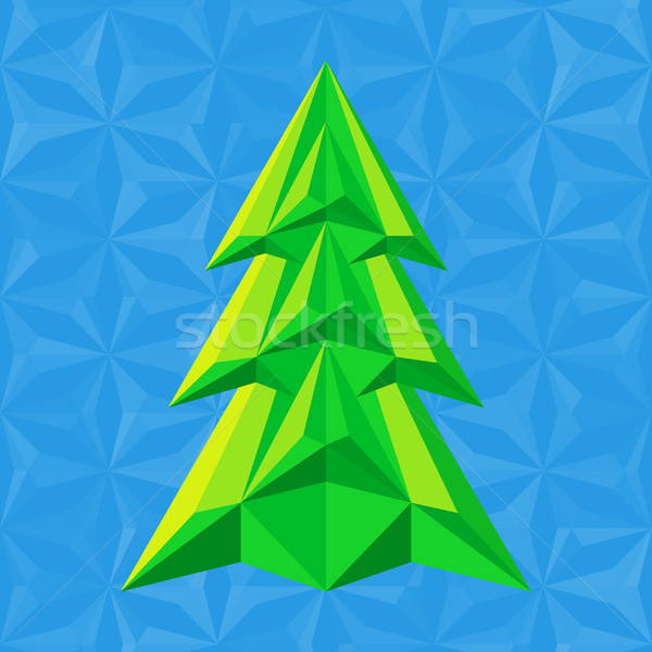 Stockfoto: Abstract · groene · kerstboom · Blauw · kleuren · driehoek