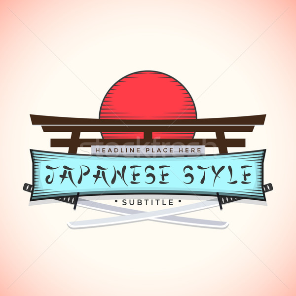Япония стиль баннер цвета знак вектора Сток-фото © TRIKONA