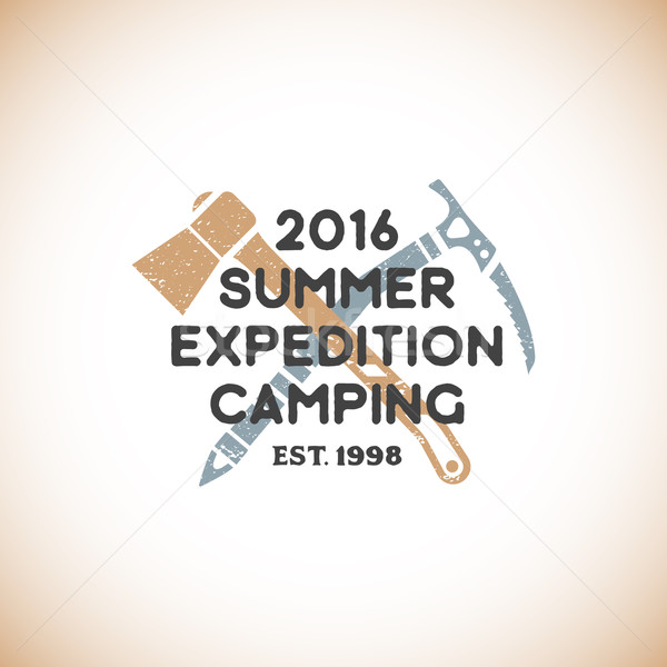 color expedition camping sign template Stock photo © TRIKONA
