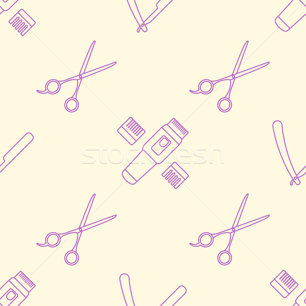 Salon de coiffure outils vecteur rose violette [[stock_photo]] © TRIKONA