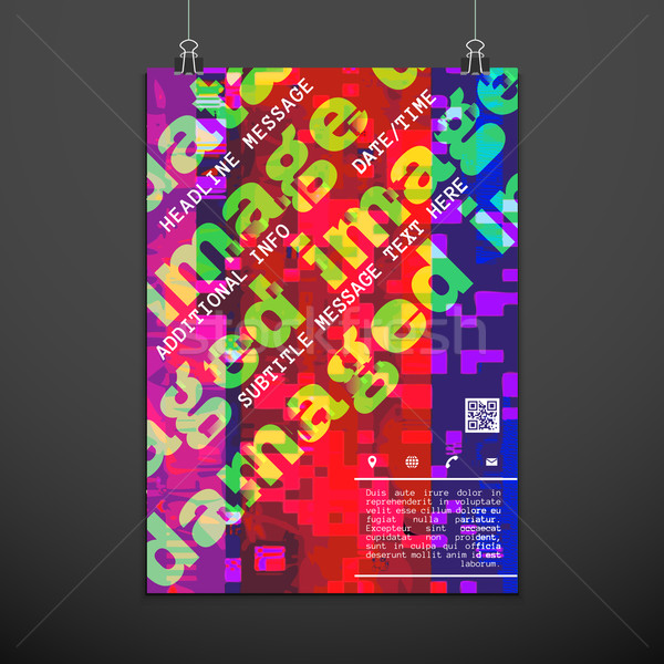 colorful glitch design backdrop poster layout
 Stock photo © TRIKONA
