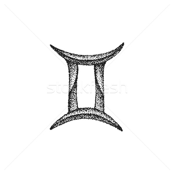 рисованной зодиак знак вектора черный чернила Сток-фото © TRIKONA