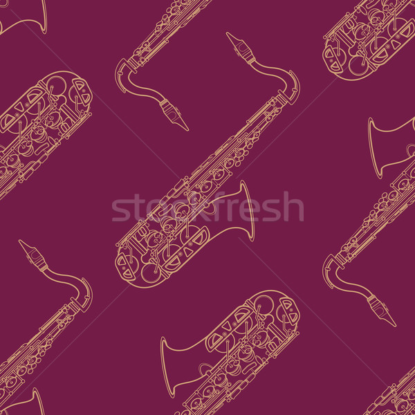 Klassische Musik Vektor monochrome Gold Saxophon Stock foto © TRIKONA