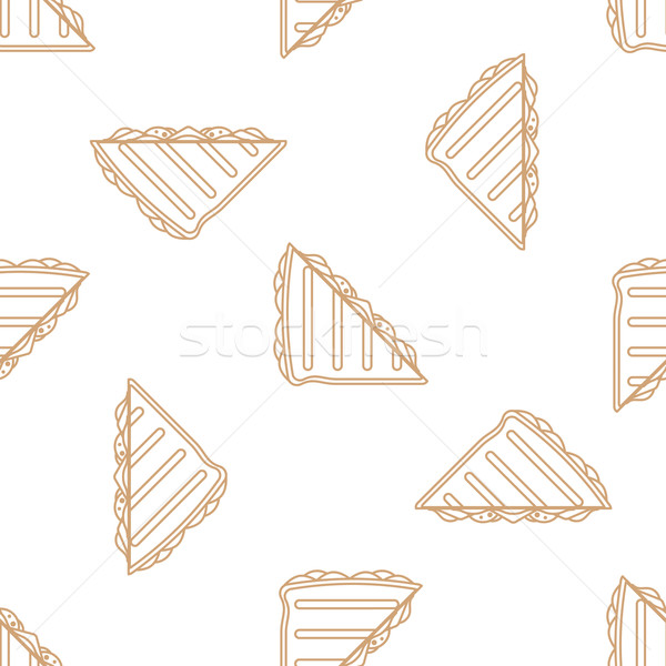 club sandwich outline seamless pattern
 Stock photo © TRIKONA