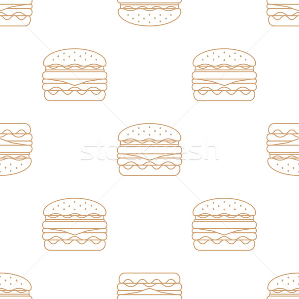 double hamburger outline seamless pattern Stock photo © TRIKONA