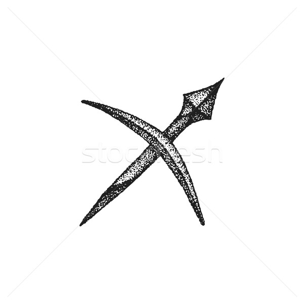 hand drawn Sagittarius zodiac sign Stock photo © TRIKONA