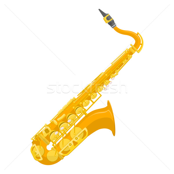 flat design colored copper brass alto saxophone illustration Stock photo © TRIKONA