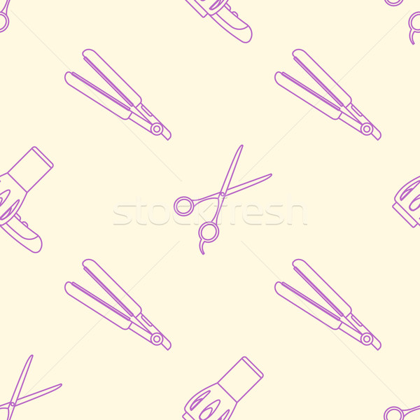 Friseur Werkzeuge Vektor rosa violett Stock foto © TRIKONA