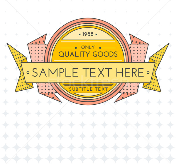 colored vector outline retro banner on gradient background Stock photo © TRIKONA