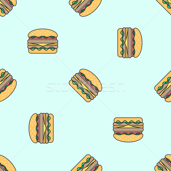 double hamburger colored seamless pattern Stock photo © TRIKONA
