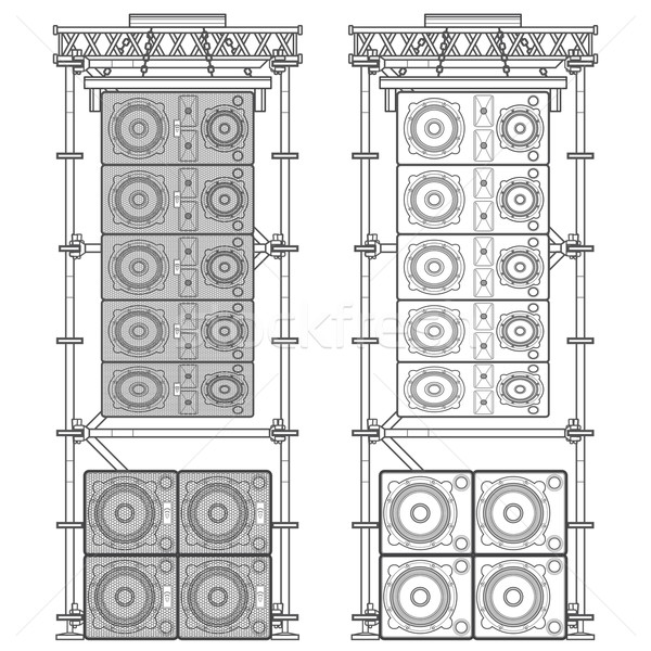 line array concert acoustics scaffold suspension illustration
 Stock photo © TRIKONA