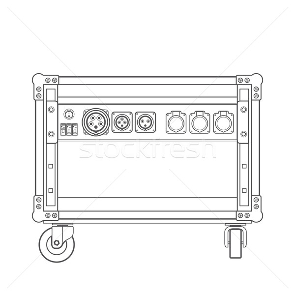 dark contour concert stage rack box power sockets panel illustra Stock photo © TRIKONA