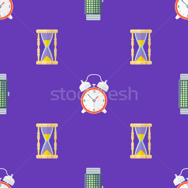 vector clock watches seamless pattern Stock photo © TRIKONA