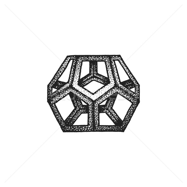 hand drawn dotted style polyhedron illustration
 Stock photo © TRIKONA