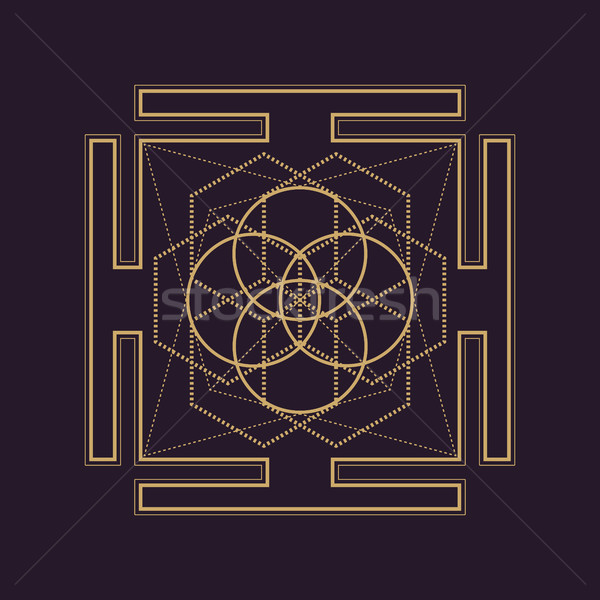 Vector mandala geometrie ilustrare aur Imagine de stoc © TRIKONA