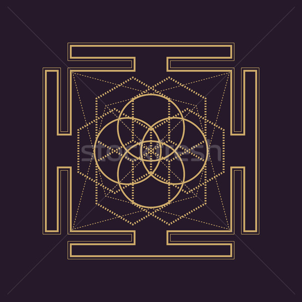 Vector mandala sagrado geometría ilustración oro Foto stock © TRIKONA