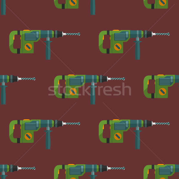 Stock photo: vector hammer drill seamless pattern
