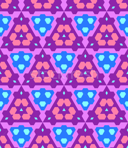 purple violet pink blue cyan color abstract geometric seamless p Stock photo © TRIKONA