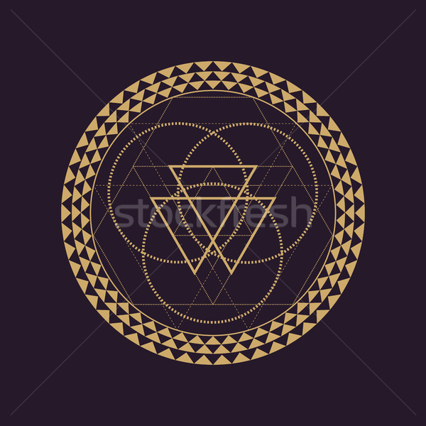 Vector mandala sagrado geometría ilustración oro Foto stock © TRIKONA