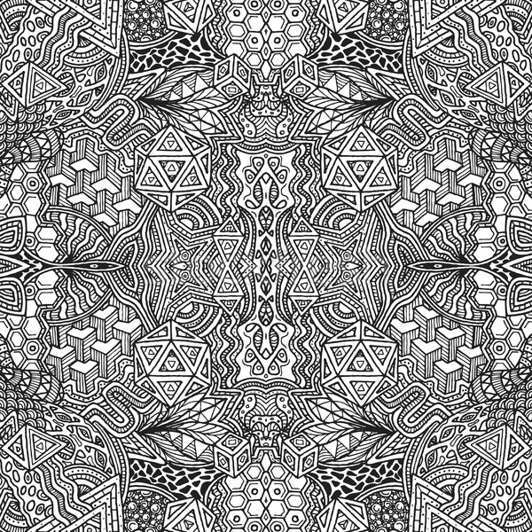 Monokróm kézzel rajzolt végtelen minta illusztráció vektor fekete Stock fotó © TRIKONA