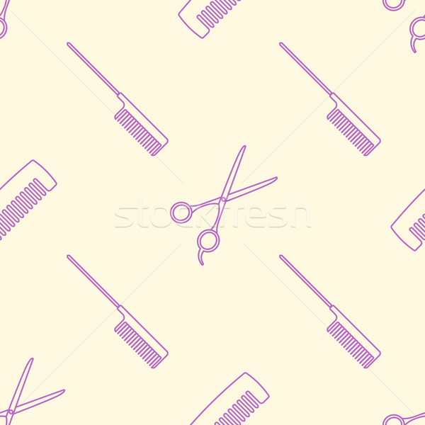 Salon de coiffure outils vecteur rose violette [[stock_photo]] © TRIKONA