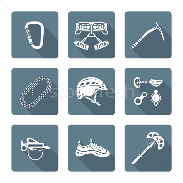 white monochrome various alpinism tools icons collection
 Stock photo © TRIKONA