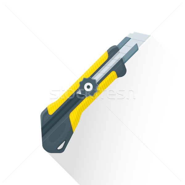 Vektor Bau feststehend Messer Illustration Symbol Stock foto © TRIKONA