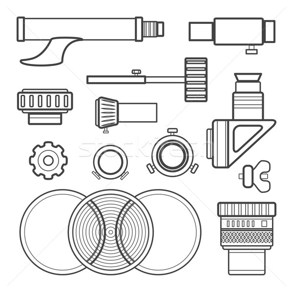 vector outline telescope accessories collection
 Stock photo © TRIKONA