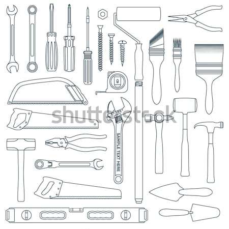 dark outline various house remodel instruments set
 Stock photo © TRIKONA