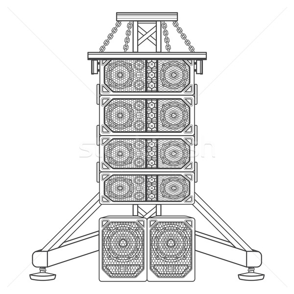 line array concert acoustics on truss suspension illustration
 Stock photo © TRIKONA