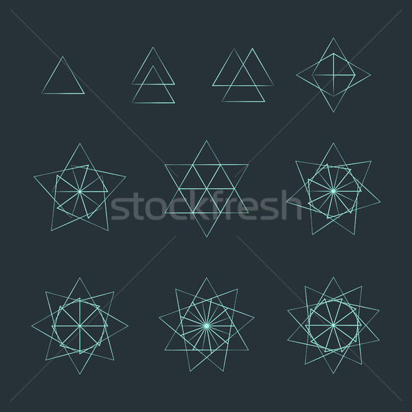 triangle contour various sacred geometry set Stock photo © TRIKONA