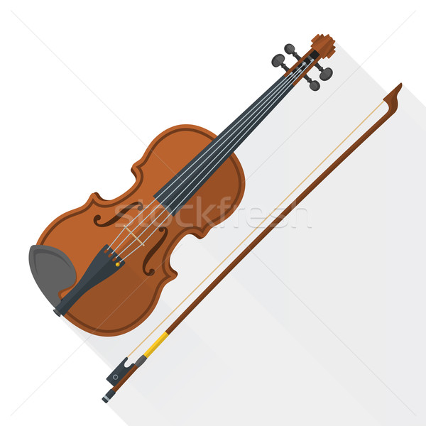 color flat style vector fiddle violin Stock photo © TRIKONA