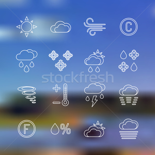 Stockfoto: Witte · schets · prognose · landschap · vector