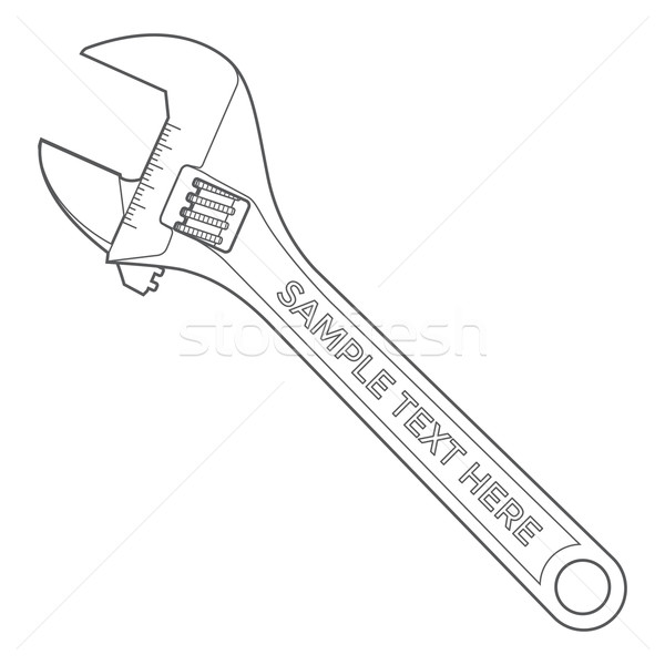 outline adjustable wrench Stock photo © TRIKONA