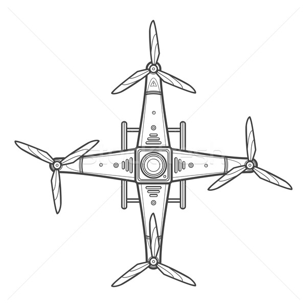 vector outline quadcopter drone illustration Stock photo © TRIKONA