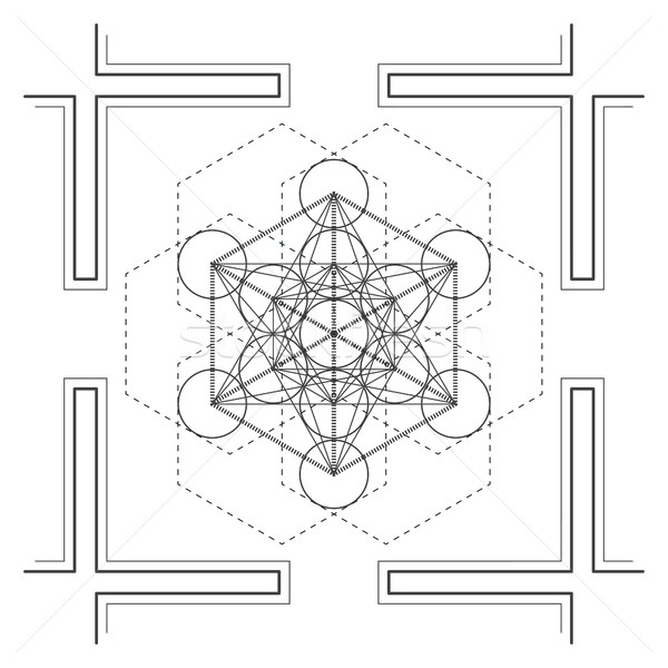 Vektor Mandala heilig Geometrie Illustration Kontur Stock foto © TRIKONA