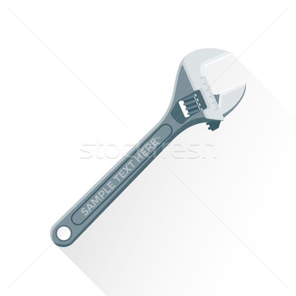 vector flat adjustable wrench illustration icon Stock photo © TRIKONA