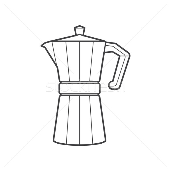 outline metal faceted coffee pot illustration
 Stock photo © TRIKONA
