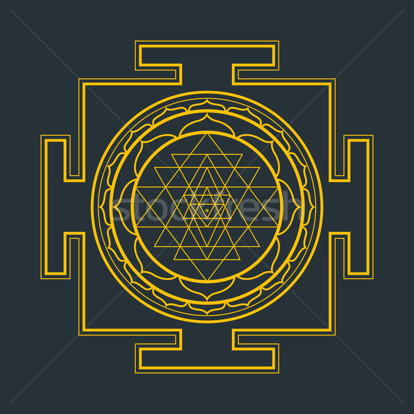 Ilustración vector oro hinduismo chakra Foto stock © TRIKONA