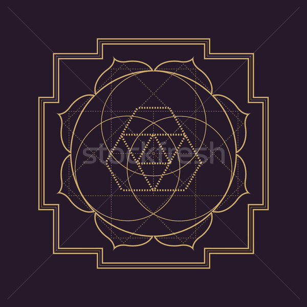 Wektora mandala geometria ilustracja złota Zdjęcia stock © TRIKONA