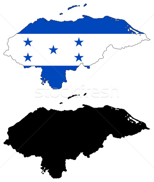 Honduras mapa bandeira azul viajar preto Foto stock © tshooter