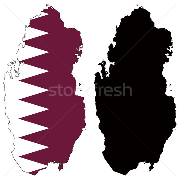 Katar mapa bandera rojo tabla dibujo Foto stock © tshooter